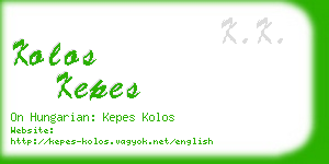 kolos kepes business card